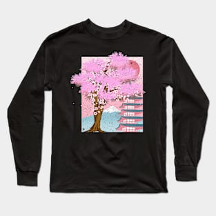 Japan Sakura Japanese Cherry Blossom Long Sleeve T-Shirt